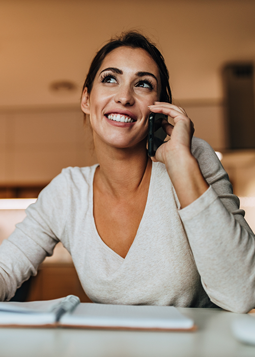 Woman talking on a cell phone