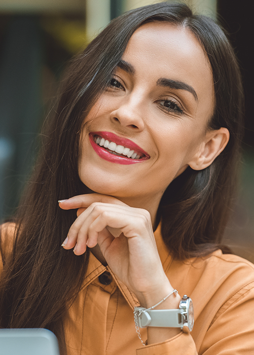 Close up of woman smiling