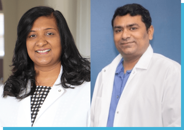 smiling Dr. Niki Jayswal & Dr. Arpan Patel