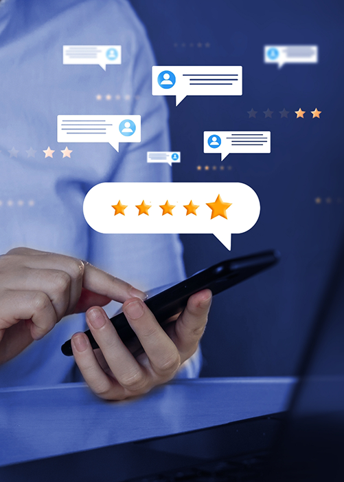 Leaving five star review on a cell phone